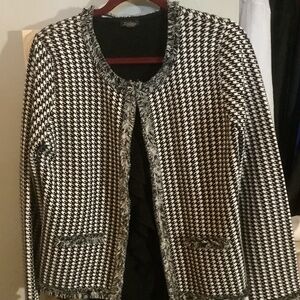 Herringbone sweater jacket